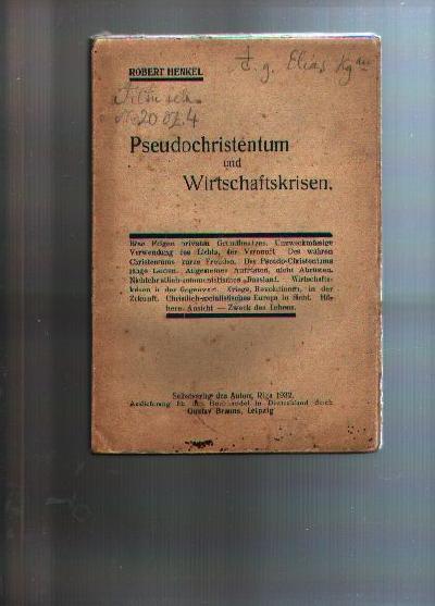 Pseudochristentum+und+Wirtschaftskrisen++Kulturgeschichtliche+Untersuchung