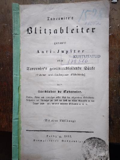 Tavernier+s+Blitzableiter++genannt+Anti+-+Jupiter+oder+Tavernier+s+gewitterableitende+S%C3%A4ule+%28Colonne+anti+-+foudroyante+d+Alcibiade%29