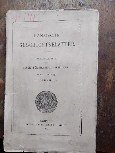 Hansische+Geschichtsbl%C3%A4tter++Jahrgang+1909+Erstes+Heft