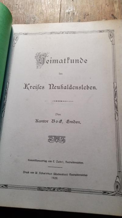 Heimatkunde des Kreises Neuhaldensleben - Front Cover