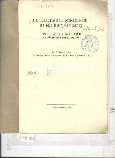 Die+deutsche+Minderheit+in+Nordschleswig+Eine+kurze+%C3%9Cbersicht+%C3%BCber+die+D%C3%A4nische+Gesetzgebung