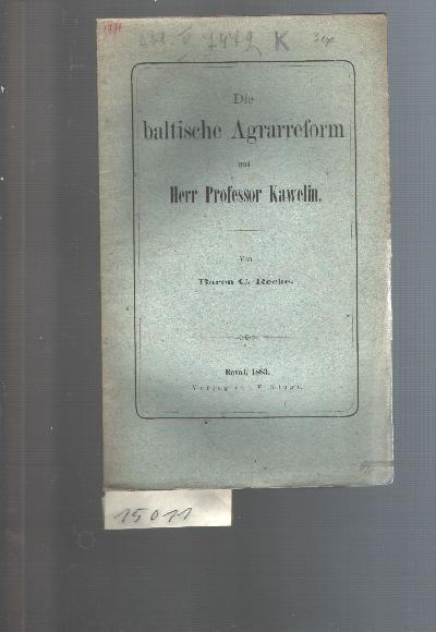 Die+baltische+Agrarreform+und+Professor+Kawelin