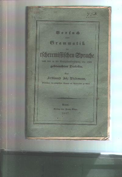 Versuch+einer+Grammatik+der+tscheremissischen+Sprache+nach+dem+in+der++Evangelien%C3%BCbersetzung+von+1821+gebrauchten+Dialekte