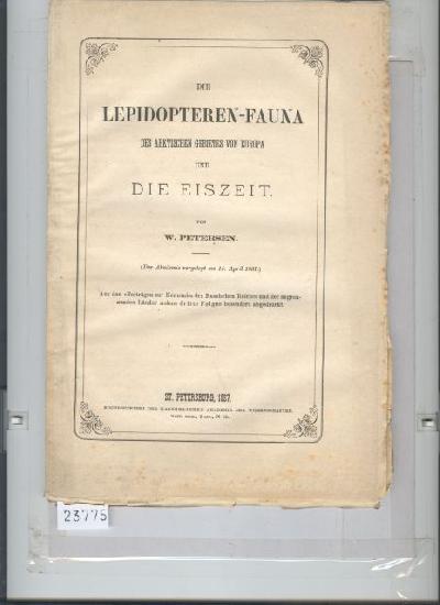 Die+Lepidopteren+-+Fauna+des+arktischen+Gebietes+von+Europa+und+die+Eiszeit