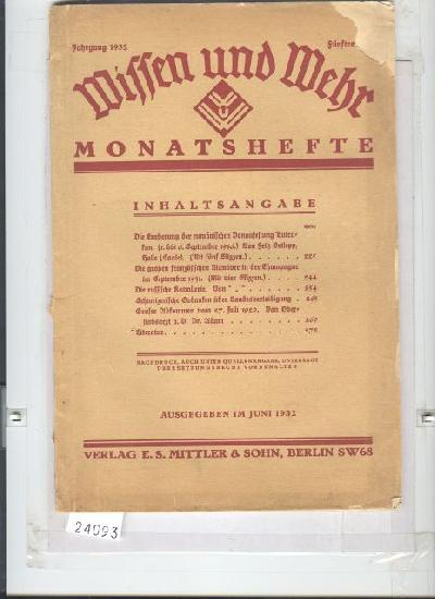 Wissen+und+Wehr++Heft+Juni+1932