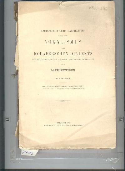 Lautgeschichtliche+Darstellung+%C3%BCber+den+Vokalismus+des+Kodaferschen+Dialektes++mit+Ber%C3%BCcksichtigung+anderer+estnischer+Mundarten