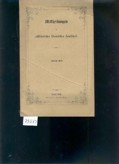 Mittheilungen+der+Ehstl%C3%A4ndischen+liter%C3%A4rischen+Gesellschaft++Zweites+Heft