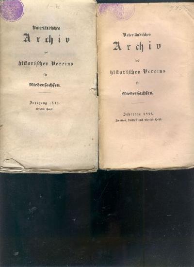 Vaterl%C3%A4ndisches+Archiv+des+historischen+Vereins+f%C3%BCr+Niedersachsen++Jahrgang+1841+Erstes+bis+Viertes+Heft+++%28+zus.2+Hefte%29