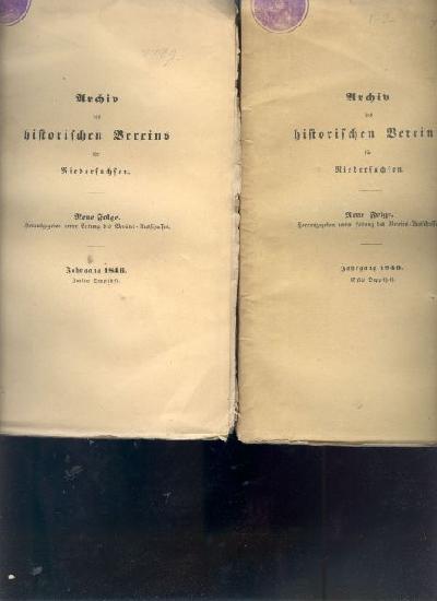 Archiv+des+historischen+Vereins+f%C3%BCr+Niedersachsen++Jahrgang+1845++zwei+Doppelhefte