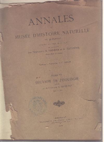 Annales+du+Musee+d+Histoire+Naturelle+de+Marseille++Tome+VI++Section+de+Zoologie
