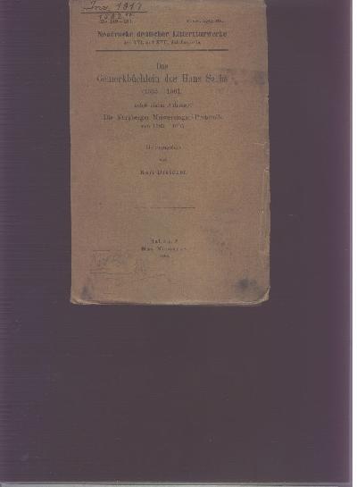 Das+Gemerkb%C3%BCchlein+des+Hans+Sachs+%281555+-+1561%29++nebst+einem+Anhange%3A+Die+N%C3%BCrnberger+Meistersinger+Protocolle+von+1595+-+1605
