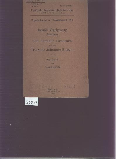 Johann+Vogelsang+%28Cochlaeus%29%2C+ein+heimlich+Gespr%C3%A4ch+von+der+Tragedia+Johannis+Hussen++1538