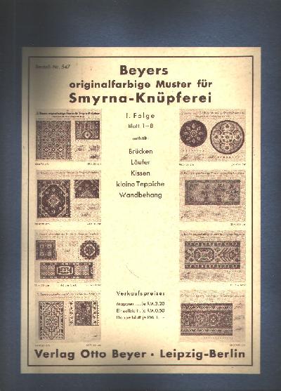 Beyers+originalfarbige+Muster+f%C3%BCr+Smyrna+-+Kn%C3%BCpferei++I.+Folge++Br%C3%BCcken+L%C3%A4ufer+Kissen+kleine+Teppiche+Wandbehang