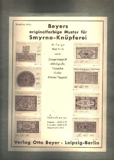 Beyers+originalfarbige+Muster+f%C3%BCr+Smyrna+-+Kn%C3%BCpferei+II.+Folge++Zungenteppich+Mittelgrosse+Teppiche+L%C3%A4ufer+Kleiner+Teppich