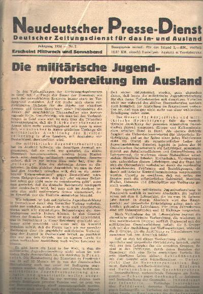 Neudeutscher+Presse+-+Dienst++Deutscher+Zeitungsdienst+f%C3%BCr+das+In+-+und+Ausland++Nr.2