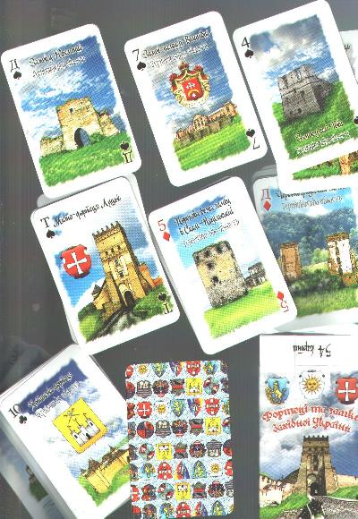 Kartenspiel+mit+54+Karten+der+Burgen+und+Schl%C3%B6sser+Galiziens