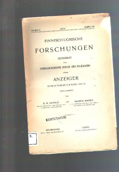 Finnisch+-+Ugrische+Forschungen++Zeitschrift++Band+1++Heft+3