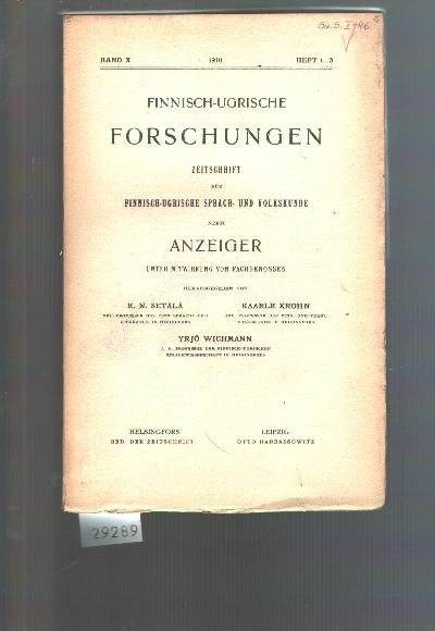 Finnisch+-+Ugrische+Forschungen++Zeitschrift++Band+10++Heft+1%2C+2+und+3