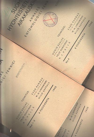 Annales+Entomologici+Fennici++Nr.+1+-+4+1940+und+Finnisch+Entomological+Literature+published+in+1939