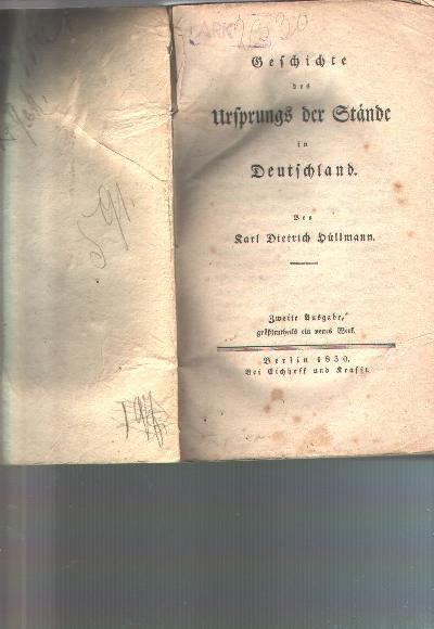 Geschichte+des+Ursprungs+der+St%C3%A4nde+in+Deutschland