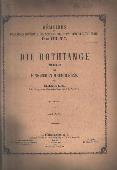 Die+Rothtange+%28Florideae%29+des+finnischen+Meerbusens+%28Memoires+de+l%27Academie+Imperiale+des+sciences+de+St.+Petersburg%2C++VII.+Serie++Tome+XXIV%2C+Nr.+7%29