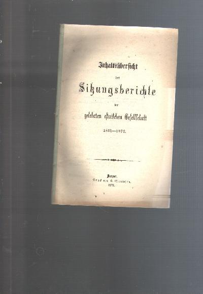 Inhalts%C3%BCbersicht+der+Sitzungsberichte+der+Gelehrten+Estnischen+Gesellschaft+1861+-+1876