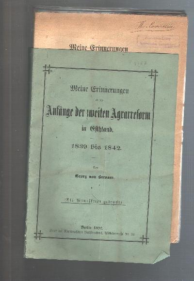 Meine+Erinnerungen+an+die+Anf%C3%A4nge+der+zweiten+Agrarreform+in+Esthland++1839+bis+1842