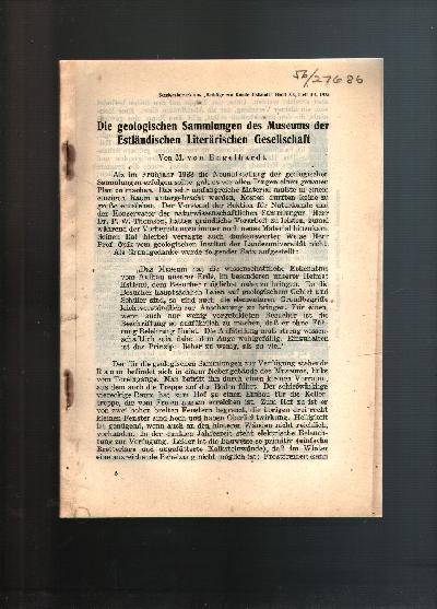 Die+geologischen+Sammlungen+des+Museums+der+Estl%C3%A4ndischen+Liter%C3%A4rischen+Gesellschaft