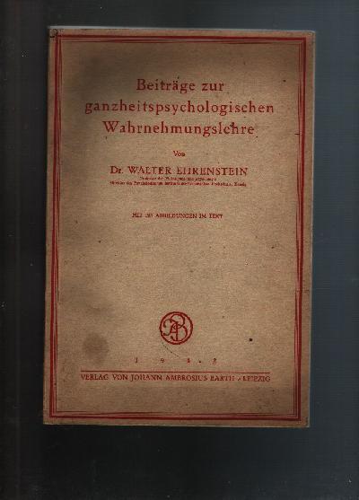 Beitr%C3%A4ge+zur+ganzheitspsychologischen+Wahrnehmungslehre