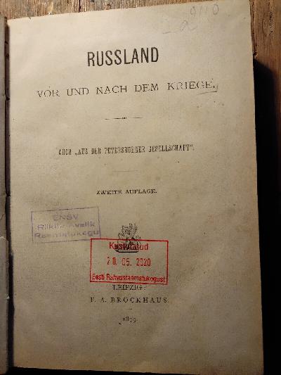 Russland+vor+und+nach+dem+Kriege+++Auch++Aus+der+Petersburger+Gesellschaft