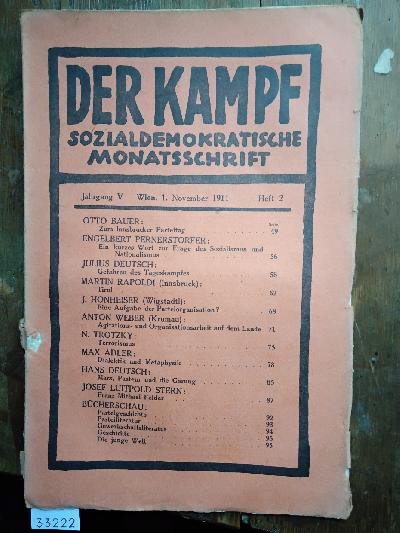 Der+Kampf+sozialdemokratische+Monatsschrift+Heft+2++Jahrgang+V++1911