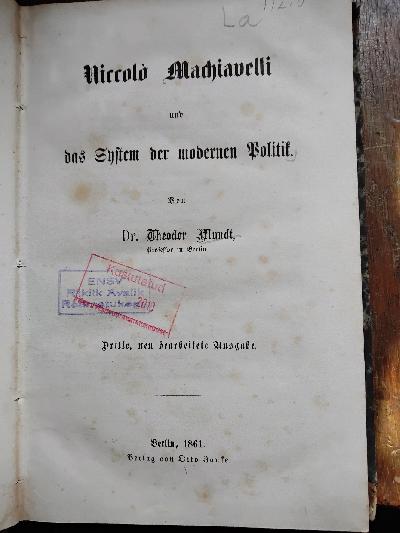 Niccolo+Machiavelli++und+das+System+der+modernen+Politik