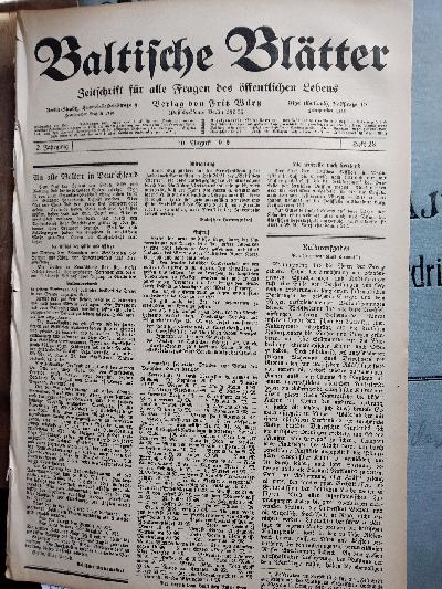 Baltische+Bl%C3%A4tter++Zeitschrift+f%C3%BCr+alle+Fragen+des+%C3%B6ffentlichen+Lebens++2.+Jahrgang+Heft+28