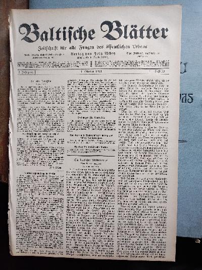 Baltische+Bl%C3%A4tter++Zeitschrift+f%C3%BCr+alle+Fragen+des+%C3%B6ffentlichen+Lebens++2.+Jahrgang+Heft+33