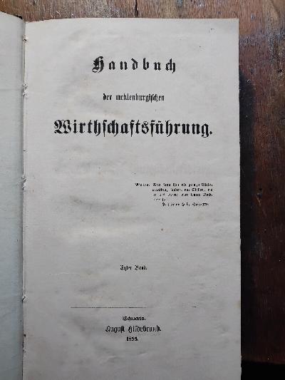 Handbuch+der+meklenburgischen+Wirtschaftsf%C3%BChrung++Erster+Band