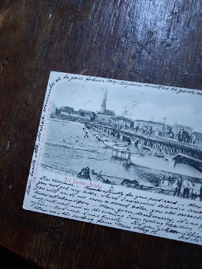 Postkarte++Die+Ponton+-+Br%C3%BCcke+Riga