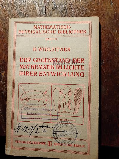 Der+Gegenstand+der+Mathematik+im+Lichte+ihrer+Entwicklung