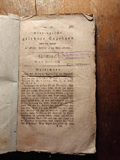 G%C3%B6ttingische+gelehrte+Anzeigen++unter+der+Aufsicht+der+K%C3%B6nigl.+Gesellschaft+der+Wissenschaften+53.+St%C3%BCck+den+2.+April+1821+bis+64+St%C3%BCck+21.+April+1821