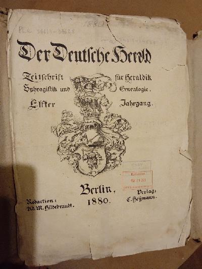 Der+deutsche+Herold+Zeitschrift+f%C3%BCr+Heraldik+Sphragistik+und+Genealogie