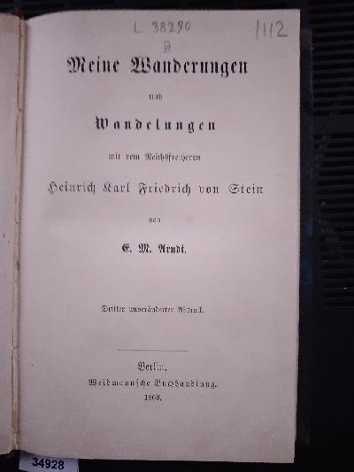 Meine+Wanderungen+und+Wandelungen+mit+dem+Reichsfreiherrn+Heinrich+Karl+Friedrich+von+Stein