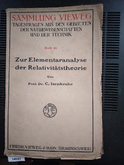 Zur+Elementaranalyse+der+Relativit%C3%A4tstheorie+++Einleitung+und+Vorstufen