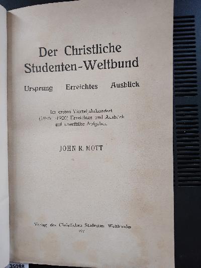 Der+christliche+Studenten+-+Weltbund