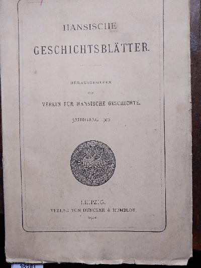 Hansische+Geschichtsbl%C3%A4tter++Jahrgang+1900