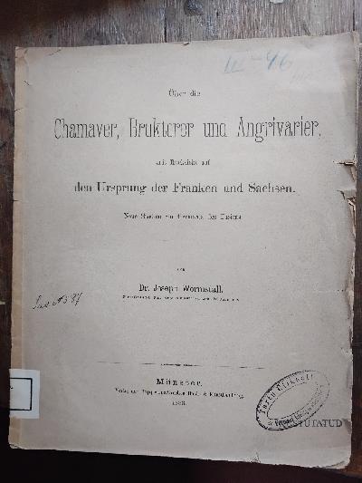%C3%9Cber+die+Chamaver%2C+Brukterer+und+Angrivarier%2C+mit+R%C3%BCcksicht+auf+den+Ursprung+der+Franken+und+Sachsen.++Neue+Studien+zur+Germania+des+Tacitus