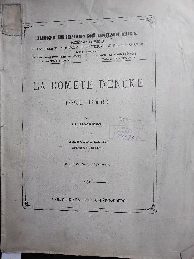 La+Comete+d+Encke+1891+-+1908++Fascicule+I++Perturbations+1891+u.+1901