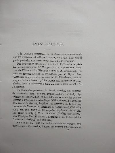 Quatrieme+Conference+de+la+Commission+Internationale+pour+l+Aerostation+Scientifique+++pr%C3%A8s+l%27Acad%C3%A9mie+Imp%C3%A9riale+des+Sciences+de+St-P%C3%A9tersbourg+29+aout+%E2%80%94+3+septembre+1904+++Proces+Verbaux+des+Seances+et+Memoires