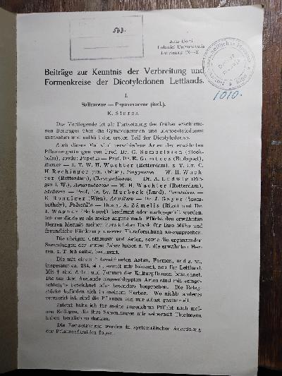 Beitr%C3%A4ge+zur+Kenntnis+der+Verbreitung+und+Formenkreise+der+Dicotyledonen+Lettlands++I.+Salicaceae+-+Papaveraceae