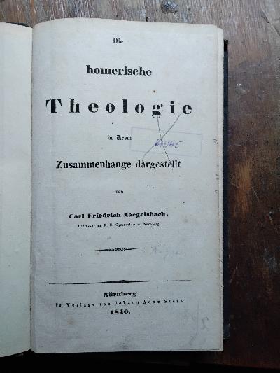 Die+homerische+Theologie+in+ihrem+Zusammenhang+dargestellt