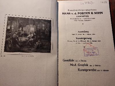 Kunstversteigerungshaus+Hans+v.+d.+Porten+Sohn+Hannover++Ausstellung+vom+29.+Januar+bis+1.+Februar+und+++Versteigerung++von+Gem%C3%A4lden%2C+Moderner+Graphik+und+Kunstgewerbe