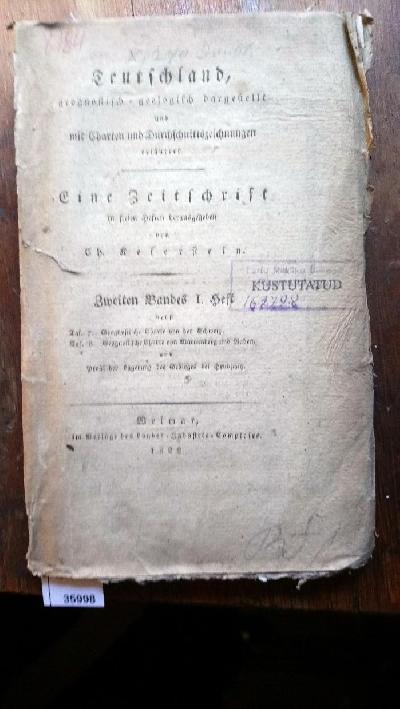 Teutschland%2C+geognostisch+-+-geologisch+dargestellt%2C+mit+Charten+und+Durchschnittszeichnungen+erl%C3%A4utert++Eine+Zeitschrift+in+freien+Heften+Zweiten+Bandes+I.+Heft